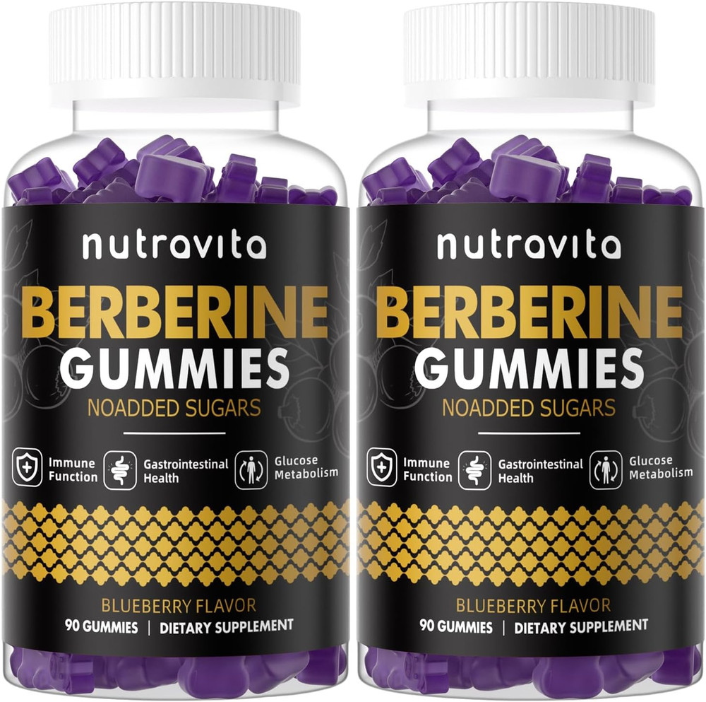 Nutravita Berberine Gummies with Ceylon Cinnamon 1500mg High Potency Berberine H