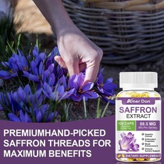 Saffron Supplements, 3 Month Supply, Pure 88.5Mg Saffron Extract for Women Men