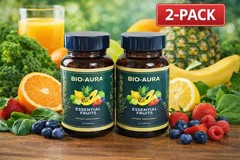 2 pack BIO-AURA essential fruit 60 capsules!