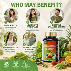 Organic Greens Superfood Tablets 2 PACKS – Greens, Fruits & Veggies + Probiotics