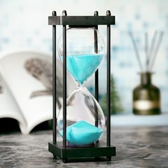 Hourglass Timer 60 Minute, Black Wooden Sand Timer, Green | Large Size Decora…