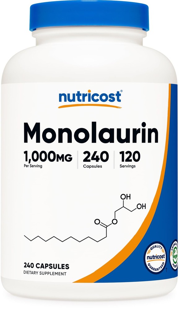Monolaurin 1000 mg (120 Servings, 240 Capsules)