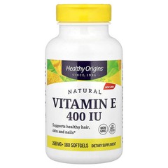 2 X Healthy Origins, Natural Vitamin E, 268 mg (400 IU), 180 Softgels