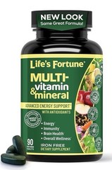 Life’s Fortune Multivitamin Mineral Energy Immunity Brain Overall Wellness 90Tab