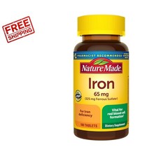 Nature Made Iron 65 mg (325 mg Ferrous Sulfate) Tablets, Iron Supplements, Diet