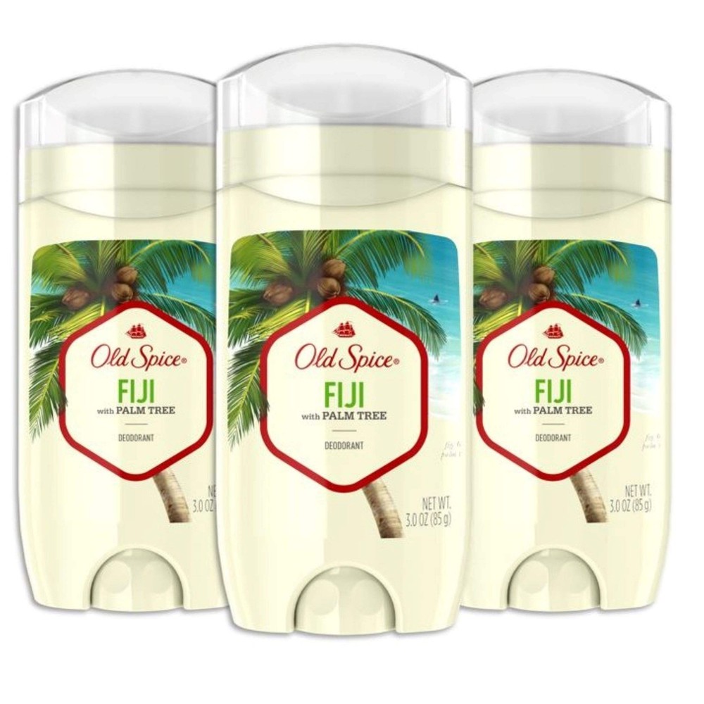 Old Spice Aluminum Free Deodorant for Men Fiji 3 Count (Pack of 1), WHITE