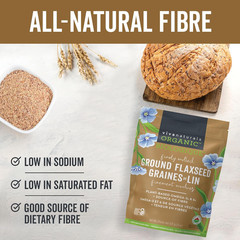 Viva Naturals Organic Ground Flaxseed, 15 Oz (425 G) – Plant-Based Protein, Vega
