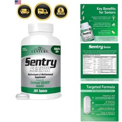 Senior Multivitamin Tablets Gluten Free Energy Support 265 Count