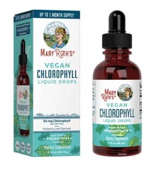 Mary Ruth’s Chlorophyll VEGAN Liquid Drops Peppermint Flavored 2 Fl Oz (60ml)