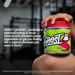 GHOST Legend Pre-Workout Powder, Warheads Sour Watermelon – 30 Servings –