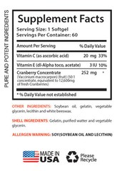 Healthy Urinary Tract Caps – Cranberry Extract 50:1 272mg – Cranberry Tablet 3B