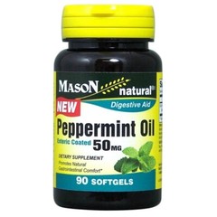 Mason Natural Peppermint Oil Enteric Coated Softgels Supplement 50 mg 90 Count