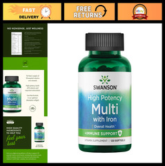 High Potency Multivitamin Supplement, 120 Softgels for Energy & Wellness