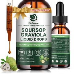 Soursop Graviola Liquid Drops Sea Moss+Vitamin Promve Immune System HeartSupport