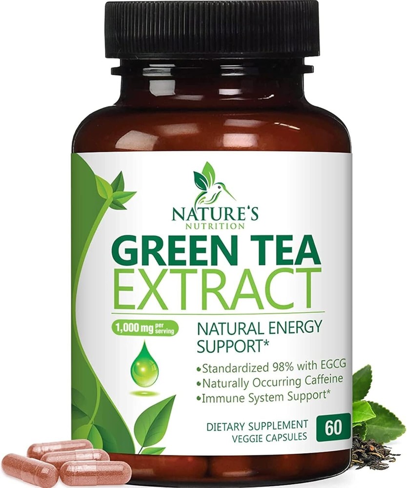 Green Tea Fat Burner 1000mg EGCG Extract Natural Weight Loss Supplement Capsules