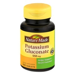 Nature Made Potassium Gluconate Nerve & Muscle Tablets Supplement 550mg 100 ct