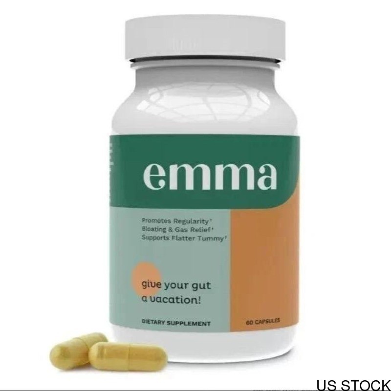 .Emma Gut Health Cleanse Colon & 60ct Softgels Bloating Relief Formula~