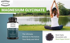 Thomas Natural Remedies Magnesium Glycinate Supplements 60 Vegan Ct 500mg 7/2028