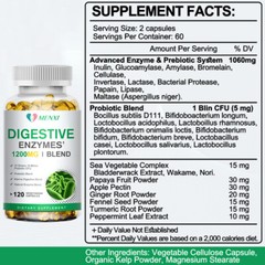 Digestive Enzymes with Papain & Bromelain Gas, Constipation Bloating Relief