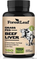 Forestleaf Grass Fed Beef Liver Capsules, 3000Mg per Serving