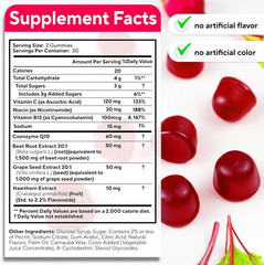 Beet Root Gummies – Beetroot Supplement with Coq10, Grape Seed, Vitamin C, B12 &