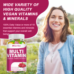Adult Multivitamin Gummies Vitamins C,D3, B6,B12& Zinc Immune Support 60 Gummies