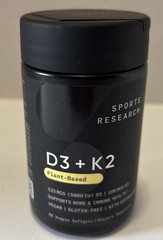 Sports Research D3+K2 Dietary Supplement – 60 Veggie Softgels
