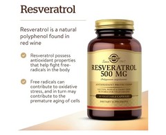 Solgar Resveratrol 500 Mg Capsules Antioxidant Protection Gluten Dairy Free 30