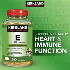 KIRKLAND SIGNATURE VITAMIN E 400 I.U. (180mg) 500 SOFTGELS Exp: 12/26