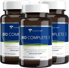 3 Packs Gundry MD Bio Complete 3 Supplement 180 Capsules Gut Optimal Health