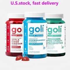 3 Bottles Goli Zero Sugar Best Seller Trio Set Gummies, 60 Counts Per Bottle