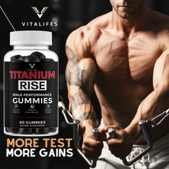 (5 Pack) Titanium Rise Gummies, Advance Male Perfomance Support 150 Gummies
