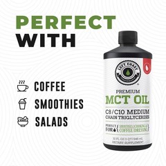 100% Coconut MCT Oil Liquid – MCT Oil C8 C10 for Sustained Mental Energy & Fo…