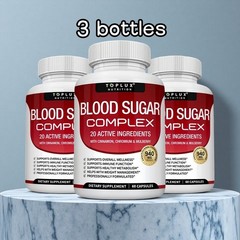 3 BOTTLES Blood Sugar Complex w/ Cinnamon, Chromium & Mulberry 60 Capsules