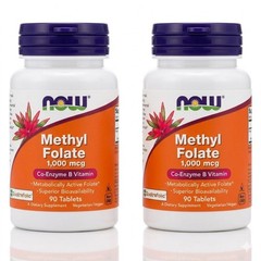 NOW Foods Methyl Folate 1000 mcg 90 Tablets (PACK OF 2)