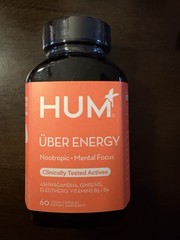 Hum Nutrition Uber Energy Boosts Through Adrenal Support 60 Vegan Caps.exp 08/26