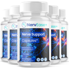 (5 Pack) Nervease+ Nootropic Nerve Support Supplement Nerve Ease+ 300 Capsules