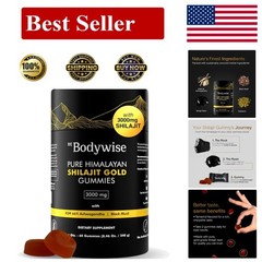 Pure Himalayan Shilajit Gummies Gold with Ashwagandha – 60 Gummies