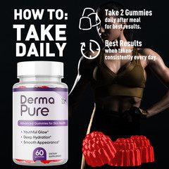 (5 Pack) Derma Pure Skin Health Gummys DermaPure Vitamin Supplement 300 Gummies