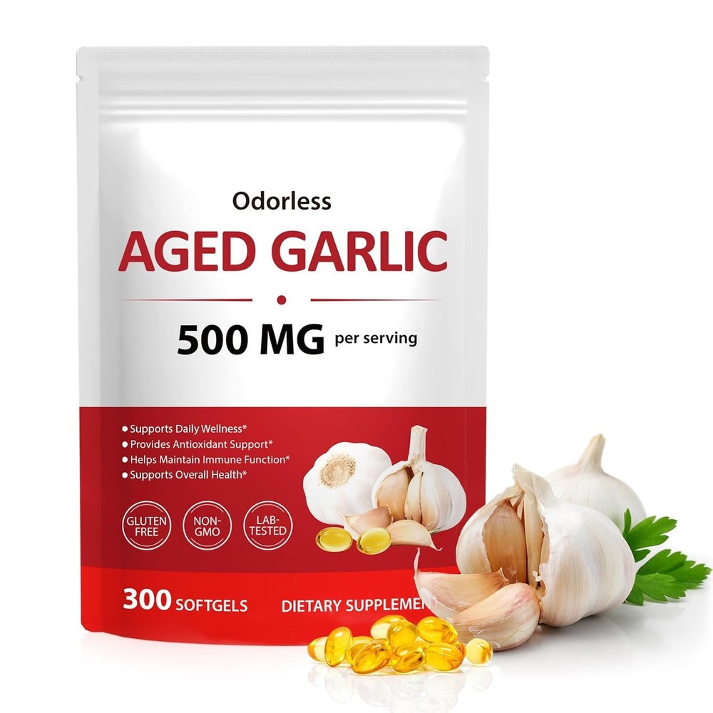 Aged Garlic Extract 500mg 15:1 Odorless High Potency Garlic Softgels Capsules
