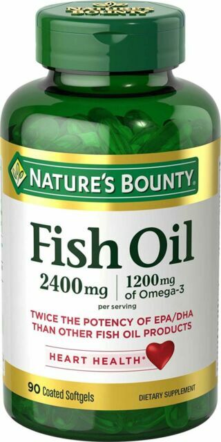 Nature’s Bounty Odorless Fish Oil, 2400 mg 90 Count (Pack of 1) exp 04/2028