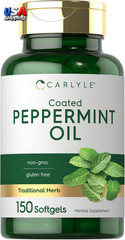 Peppermint Oil Capsules 150 Softgels Herbal Supplement Non-GMO Gluten Free