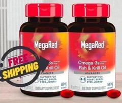 2 Pack – MegaRed Omega-3 Fish Oil + Krill Oil 500mg | 80 Softgel Each Best sale