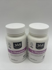 NEW 365 Whole Foods Market L-Theanine 100 mg 60 Caps Ea. Lot Of 2 Exp. 01/2027