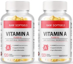 Vitamin A 10000 IU – Gluten Free Non-GMO Ships from USA – 240 Softgels USA MADE