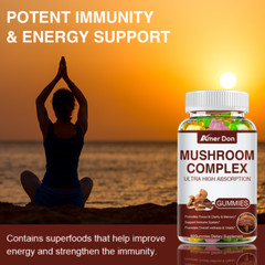 Organic Lion’s Mane Mushroom Supplement (10000 mg) 10x Mushroom Complex Gummies