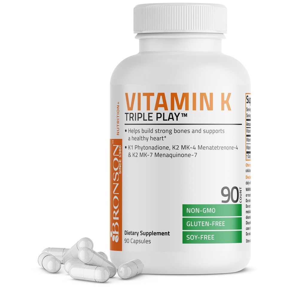 Bronson Vitamin K Triple Play (Vitamin K2/ Vitamin K2/ Vitamin K1)