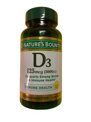 Nature’s Bounty Vitamin D3 5000IU Rapid Release Softgels 150 Count Exp 09/27