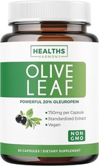 Healths Harmony Olive Leaf Extract (Non-GMO) Super Strength: 20% Oleuropein 60ct