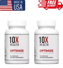 pack of 2 AUTHENTIC 10X Health Optimize Methylated Multivitamin 90 Caps